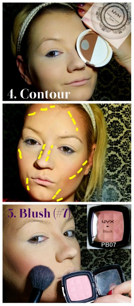 Cleopatra Makeup Tutorial Step 4 and 5 Contour Blush